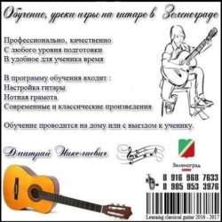 Обучение, уроки игры на гитаре в Зеленограде.