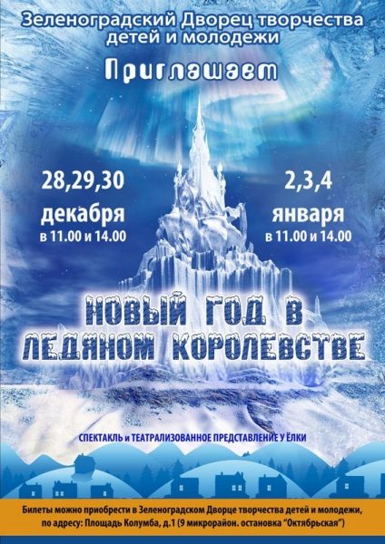 Дворец творчества приготовил для зеленоградцев насыщенную программу на новогодние праздники 