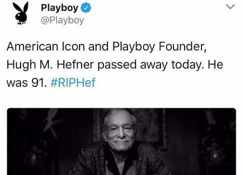 Официально подтвердили: умер основатель Playboy Хью Хефнер 

