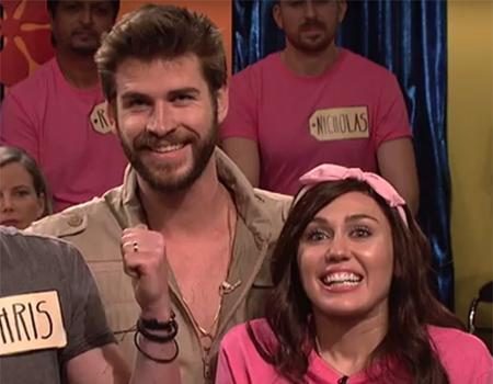 Лиам Хемсворт поддержал Майли Сайрус на съемках SNL