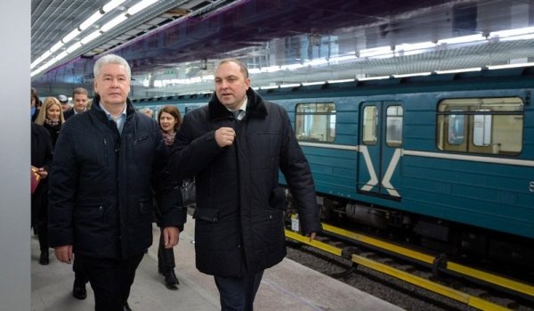 Собянин осмотрел строящуюся станцию метро «Селигерская»
