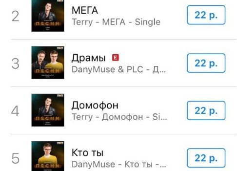 «Песни» в топе: треки от исполнителей проекта ТНТ попали на вершину чартов