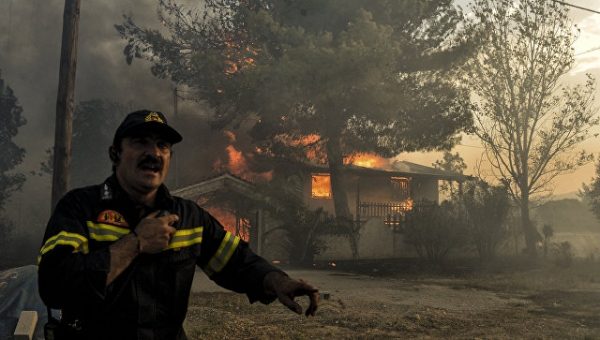 Число погибших из-за пожаров в Греции возросло почти до 50, сообщили СМИ