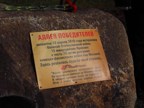 На аллее Победителей в Зеленограде открыт памятный знак «Связь поколений»