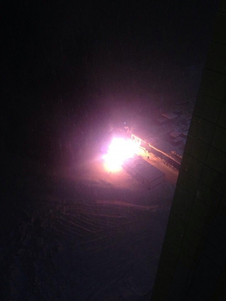 Строительный городок сгорел в Голубом