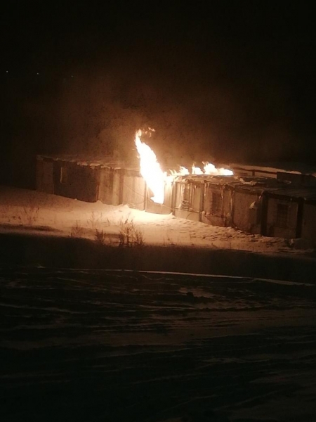Строительный городок сгорел в Голубом