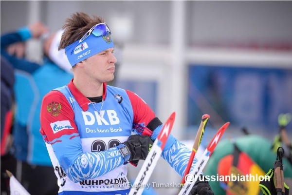 Матвей Елисеев дебютировал на Чемпионатах мира по биатлону