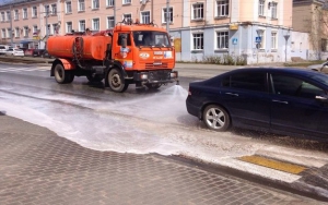 Дороги в Солнечногорске начали мыть шампунем