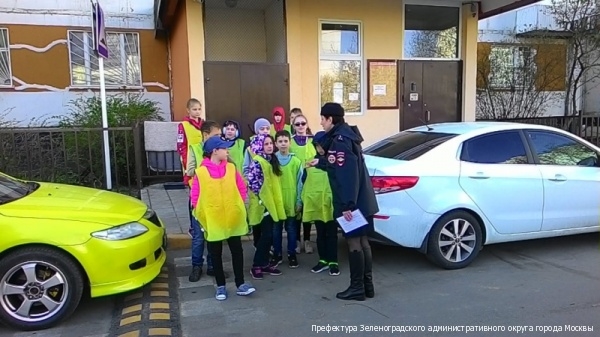 Сотрудники зеленоградской Госавтоинспекции провели акцию «Шагающий автобус»