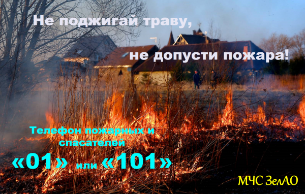 Не поджигайте сухую траву!