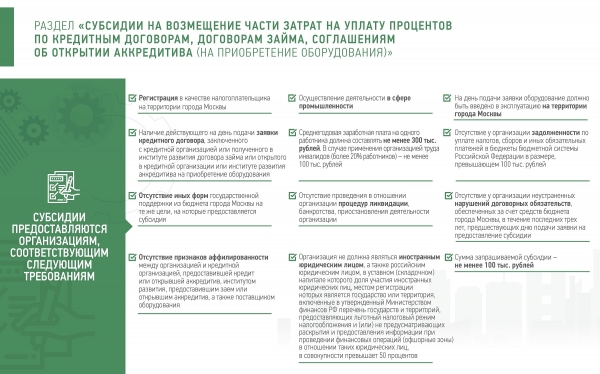 В Москве открыт отбор заявок организаций на предоставление субсидий из бюджета города