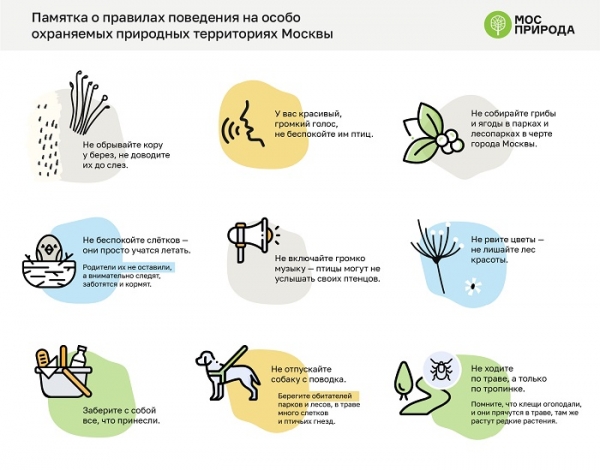 Памятка о правилах поведения на особо охраняемых природных территориях Москвы 
