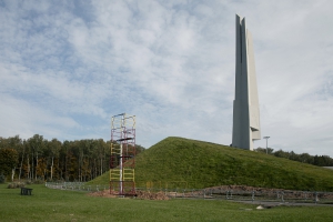 Начались работы по обустройству подсветки мемориала «Памятник защитникам Москвы» в Зеленограде