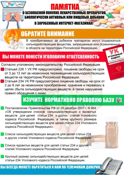 Внимание: О безопасной покупке лекарственных препаратов в зарубежных интернет-магазинах