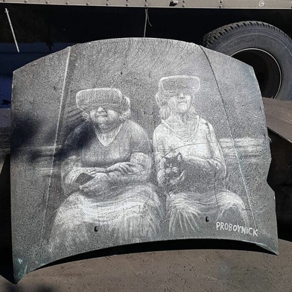 Рисунки на грязных грузовиках: 36 крутых работ Никиты Голубева