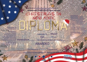 Ансамбль «Вдохновение» – лауреат  I Международного конкурса Christmas in New York