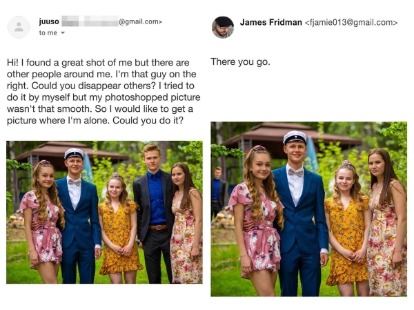 14 творений Джеймса Фридмана, который с помощью фотошопа превращает снимки в маленькие комедии