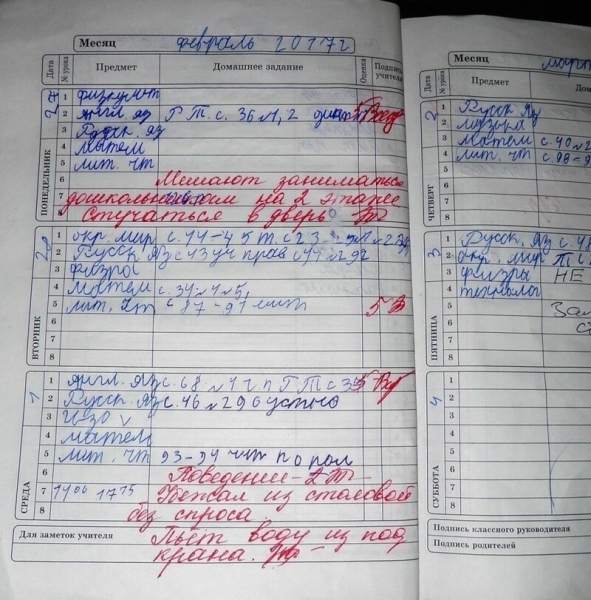 16 замечаний в школьных дневниках, которые ошарашили родителей