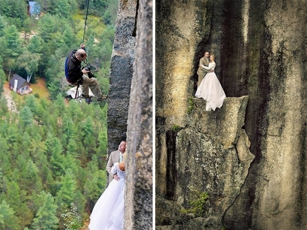 20 свадебных фотографа, которые готовы на всё ради хорошего кадра