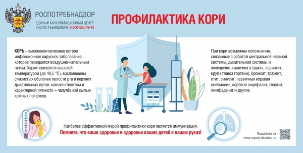 Роспотребнадзор: «О профилактике кори»