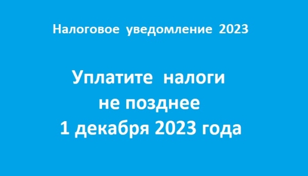 Уплати налоги не позднее 1 декабря 2023 года
