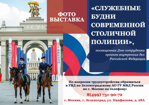 Ко Дню полиции подготовлена фотовыставка о буднях зеленоградских полицейских