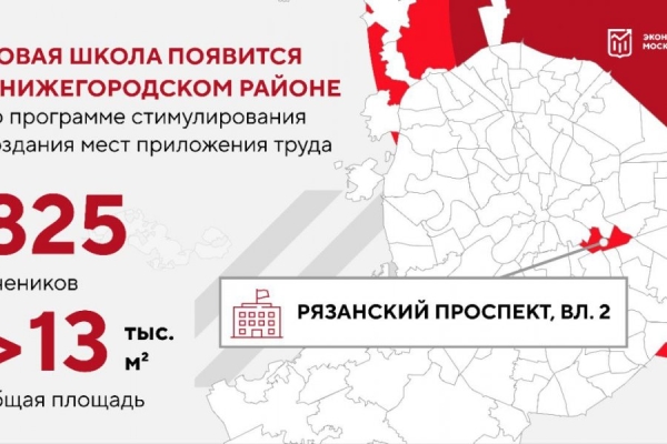 Собянин: В Нижегородском районе построят новую школу для 825 учеников
