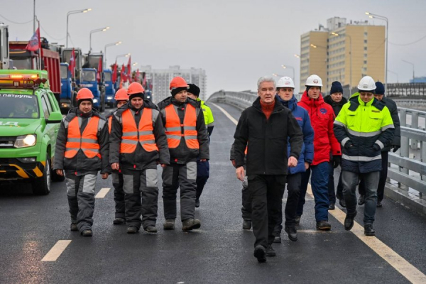 Собянин открыл движение по Дмитровскому путепроводу в сторону области