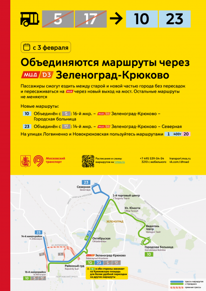 В Зеленограде начинается объединение автобусных маршрутов, проходящих через МЦД-3
