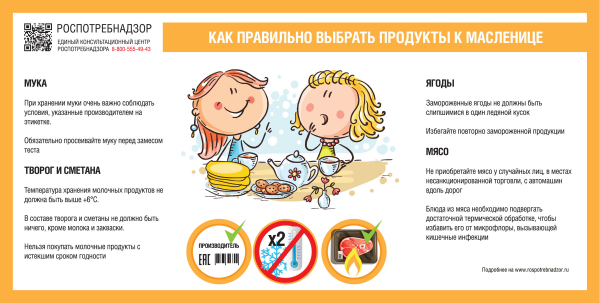 Рекомендации Роспотребнадзора по выбору  качественных продуктов к Масленице
