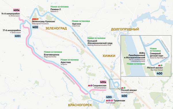 «Четырехсотым» автобусам добавят остановки на Ленинградском и Пятницком шоссе