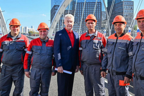 Сергей Собянин открыл новый мост через Москву-реку