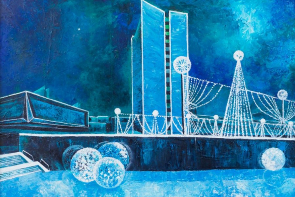 В выставочном зале префектуры Зеленограда открыта новогодняя выставка картин