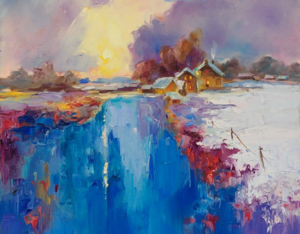 В выставочном зале префектуры Зеленограда открыта новогодняя выставка картин