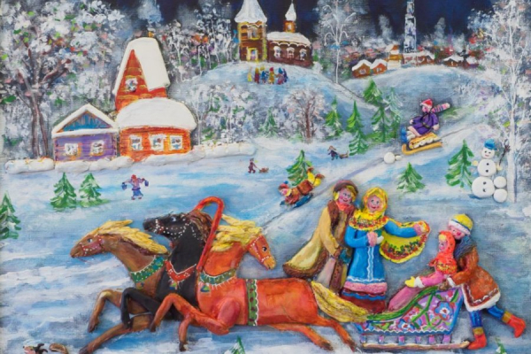 В выставочном зале префектуры Зеленограда открыта новогодняя выставка картин