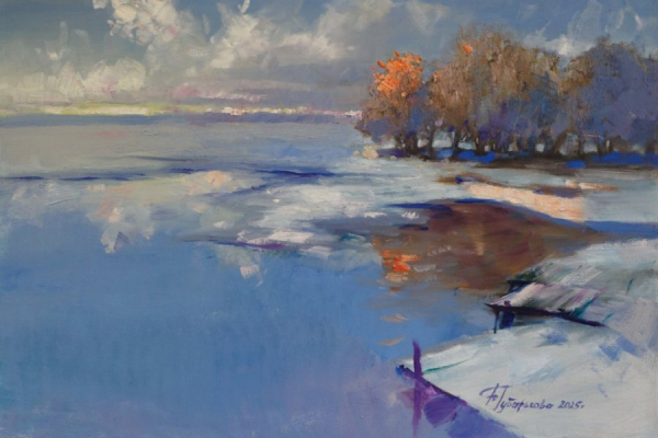 В выставочном зале префектуры Зеленограда открыта новогодняя выставка картин