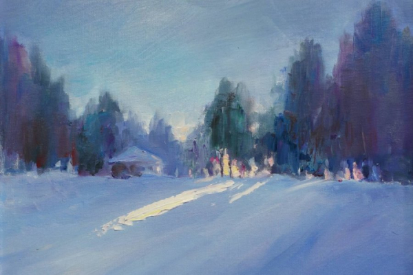 В выставочном зале префектуры Зеленограда открыта новогодняя выставка картин