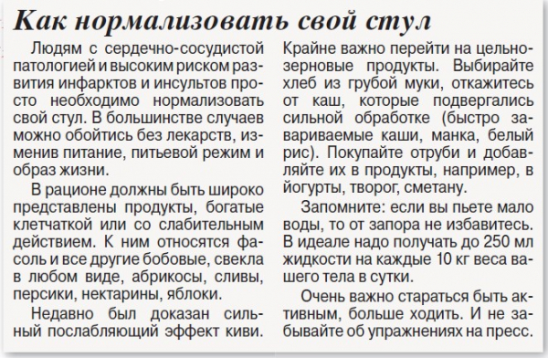 Запор грозит инфарктом